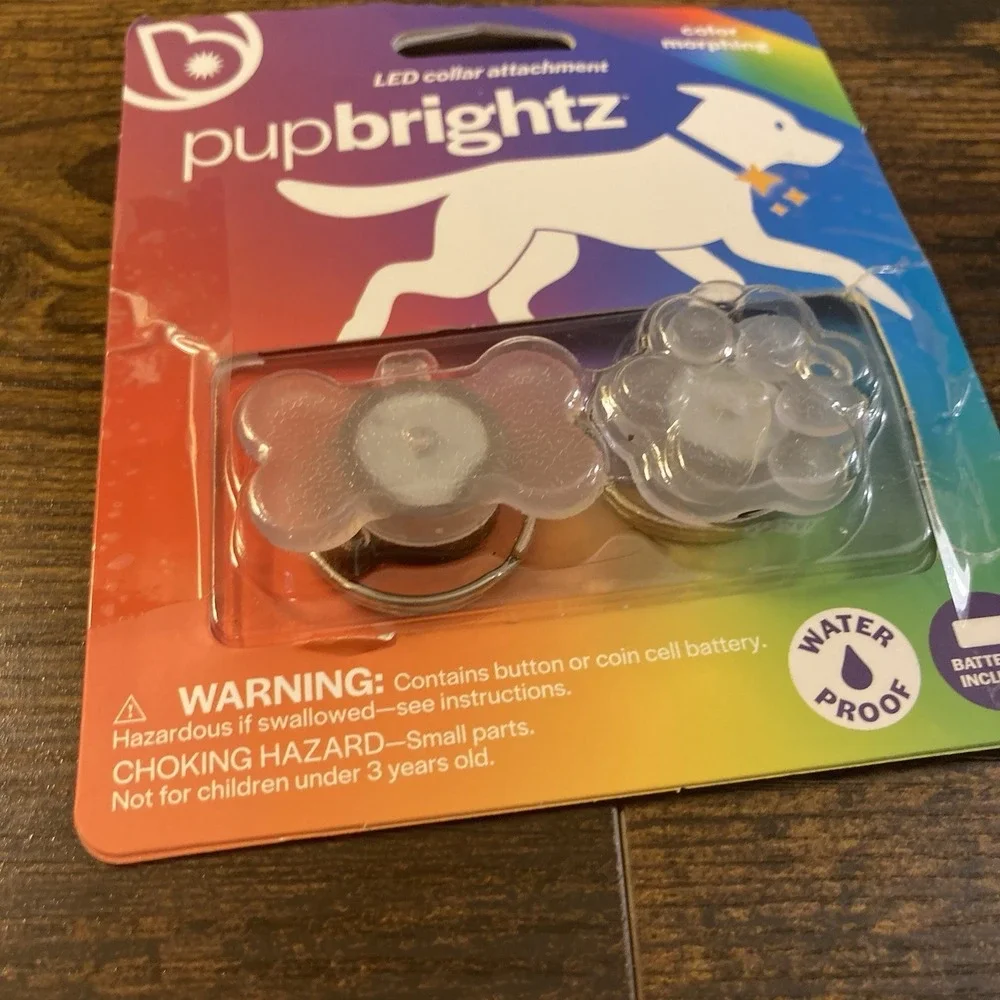 Brightz PupBrightz Dog Collar LED Light Charms 2 Pack Light Up Paw Print + Bone